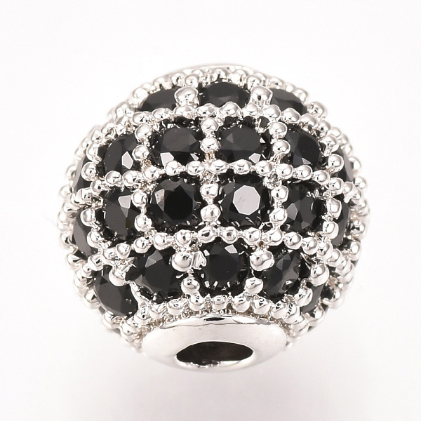 PandaHall Brass Micro Pave Cubic Zirconia Beads, Round, Black, Platinum, 10mm Brass+Cubic Zirconia Round Black
PandaHall Brass Micro Pave Cubic Zirconia Beads, Round, Black, Platinum, 10mm Brass+Cubic Zirconia Round Black