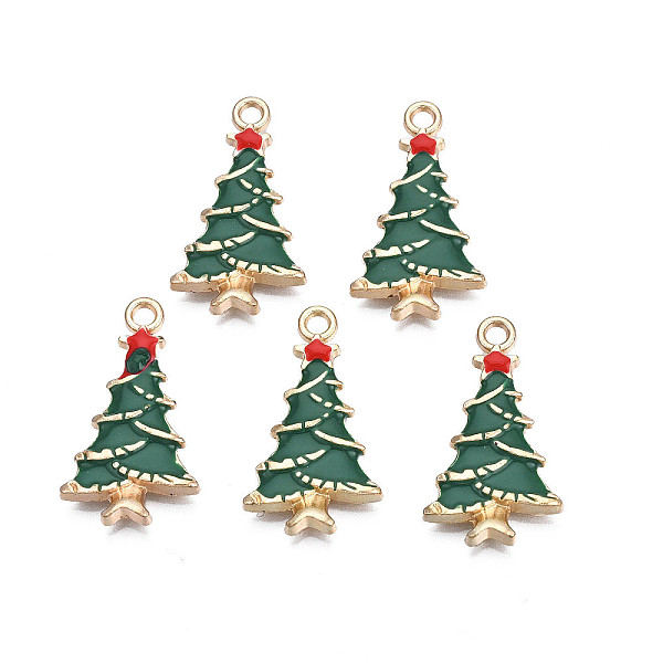 PandaHall Rack Plating Alloy Enamel Pendants, Cadmium Free & Nickel Free & Lead Free, Light Gold, Christmas Tree, Dark Green, 26x15x3mm...
PandaHall Rack Plating Alloy Enamel Pendants, Cadmium Free & Nickel Free & Lead Free, Light Gold, Christmas Tree, Dark Green, 26x15x3mm...