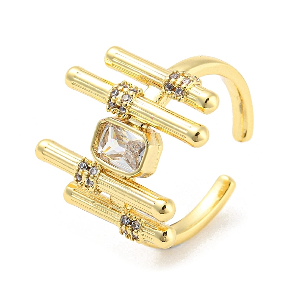 PandaHall Brass Micro Pave Cubic Zirconia Open Cuff Ring, Rectangle & Bar Shape, Real 16K Gold Plated, US Size 7(17.3mm) Brass+Cubic..., Clear
PandaHall Brass Micro Pave Cubic Zirconia Open Cuff Ring, Rectangle & Bar Shape, Real 16K Gold Plated, US Size 7(17.3mm) Brass+Cubic..., Clear