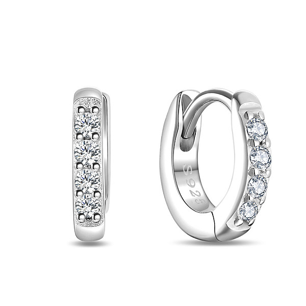PandaHall SHEGRACE Rhodium Plated 925 Sterling Silver Huggie Hoop Earrings, Hypoallergenic Earrings, with Grade AAA Cubic Zirconia, Ring..., Clear
PandaHall SHEGRACE Rhodium Plated 925 Sterling Silver Huggie Hoop Earrings, Hypoallergenic Earrings, with Grade AAA Cubic Zirconia, Ring..., Clear