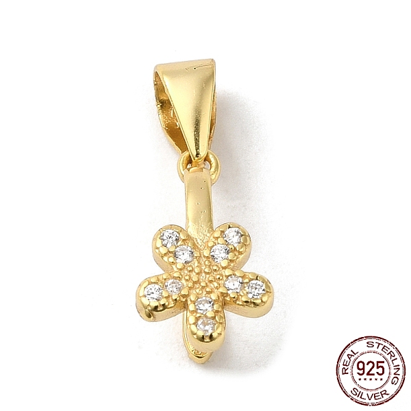 PandaHall Rack Plating 925 Sterling Silver Ice Pick Pinch Bails, with Micro Pave Clear Cubic Zirconia, Flower, with S925 Stamp, Real 18K...
PandaHall Rack Plating 925 Sterling Silver Ice Pick Pinch Bails, with Micro Pave Clear Cubic Zirconia, Flower, with S925 Stamp, Real 18K...