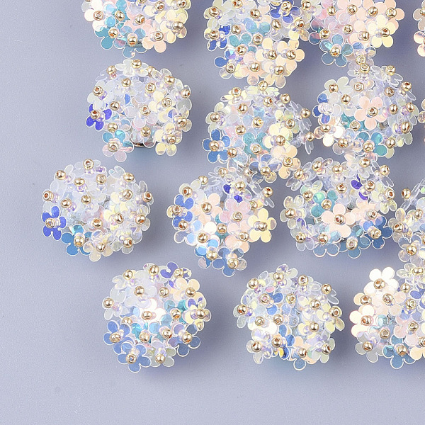PandaHall PVC Paillette Cabochons, Cluster Beads, with Glass Seed Beads and Golden Plated Brass Perforated Disc Settings, Flower, WhiteSmoke..., White
PandaHall PVC Paillette Cabochons, Cluster Beads, with Glass Seed Beads and Golden Plated Brass Perforated Disc Settings, Flower, WhiteSmoke..., White