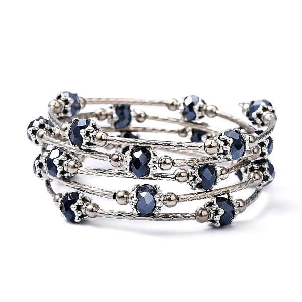 PandaHall Fashion Wrap Bracelets, with Rondelle Glass Beads, Tibetan Style Bead Caps, Brass Tube Beads and Steel Memory Wire, Black, Inner...
PandaHall Fashion Wrap Bracelets, with Rondelle Glass Beads, Tibetan Style Bead Caps, Brass Tube Beads and Steel Memory Wire, Black, Inner...