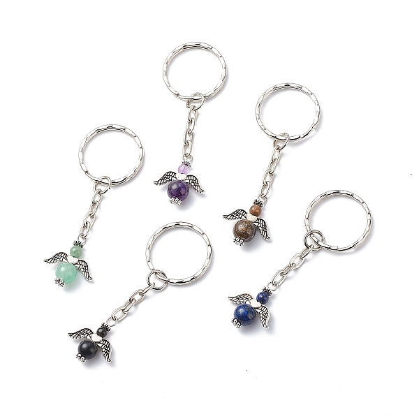 PandaHall Natural Gemstone Beaded Angel Charm Keychain, with Iron Findings, 7.1cm Mixed Stone Angel & Fairy
PandaHall Natural Gemstone Beaded Angel Charm Keychain, with Iron Findings, 7.1cm Mixed Stone Angel & Fairy