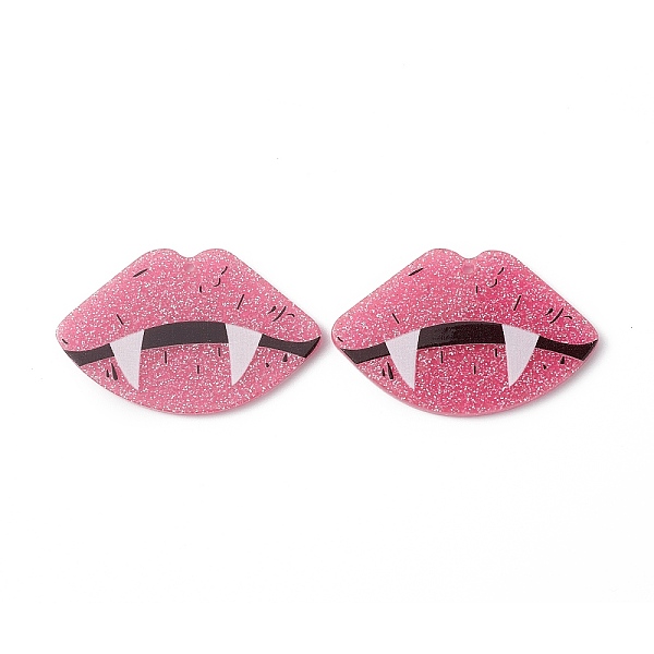 PandaHall Opaque Printed Acrylic Pendants, with Glitter Powders, Lip Charm, Hot Pink, 26.5x41.5x2.2mm, Hole: 1.6mm Acrylic Lip
PandaHall Opaque Printed Acrylic Pendants, with Glitter Powders, Lip Charm, Hot Pink, 26.5x41.5x2.2mm, Hole: 1.6mm Acrylic Lip