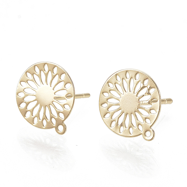 PandaHall Brass Stud Earring Findings, with Loop, Flat Round, Nickel Free, Real 18K Gold Plated, 12.5x11mm, Hole: 1mm, pin: 0.6mm Brass Flat...
PandaHall Brass Stud Earring Findings, with Loop, Flat Round, Nickel Free, Real 18K Gold Plated, 12.5x11mm, Hole: 1mm, pin: 0.6mm Brass Flat...