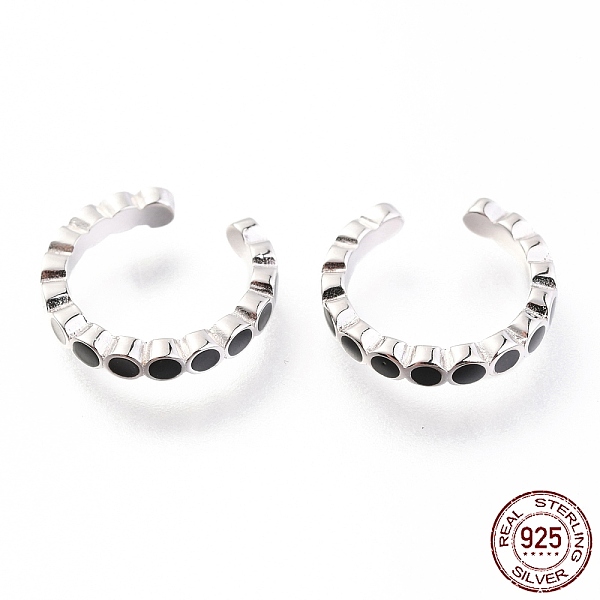 PandaHall Rhodium Plated 925 Sterling Silver Cuff Earrings, with Enamel, with S925 Stamp, Flat Round, Black, Platinum, 13x2mm Sterling...
PandaHall Rhodium Plated 925 Sterling Silver Cuff Earrings, with Enamel, with S925 Stamp, Flat Round, Black, Platinum, 13x2mm Sterling...