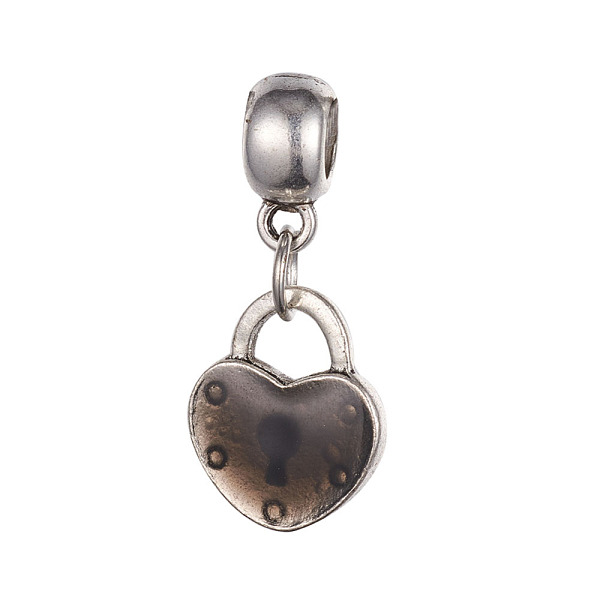PandaHall Tibetan Style Alloy European Dangle Charms, with Enamel, Heart Lock, Antique Silver, Coffee, 28.5mm, Hole: 4.6mm, Heart..., Brown
PandaHall Tibetan Style Alloy European Dangle Charms, with Enamel, Heart Lock, Antique Silver, Coffee, 28.5mm, Hole: 4.6mm, Heart..., Brown