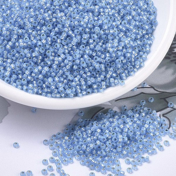PandaHall MIYUKI Round Rocailles Beads, Japanese Seed Beads, 11/0, (RR573) Dyed Aqua Silverlined Alabaster, 2x1.3mm, Hole: 0.8mm, about..., Cyan
PandaHall MIYUKI Round Rocailles Beads, Japanese Seed Beads, 11/0, (RR573) Dyed Aqua Silverlined Alabaster, 2x1.3mm, Hole: 0.8mm, about..., Cyan