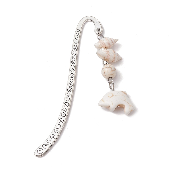 PandaHall Zinc Alloy Hook Bookmarks, Synthetic Turquoise Bead Pendant Bookmark, Dolphin, 83mm, Pendants: 47x19x8mm Alloy Dolphin
PandaHall Zinc Alloy Hook Bookmarks, Synthetic Turquoise Bead Pendant Bookmark, Dolphin, 83mm, Pendants: 47x19x8mm Alloy Dolphin