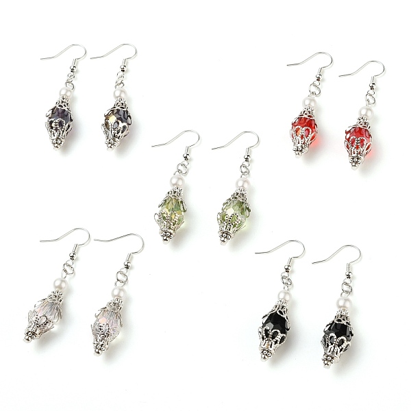 PandaHall Glass Beads Dangle Earrings, Multi-Petal Filigree Iron Bead Caps, with Brass Earring Hooks, Platinum, Mixed Color, 56mm, Pin..., Multicolor
PandaHall Glass Beads Dangle Earrings, Multi-Petal Filigree Iron Bead Caps, with Brass Earring Hooks, Platinum, Mixed Color, 56mm, Pin..., Multicolor