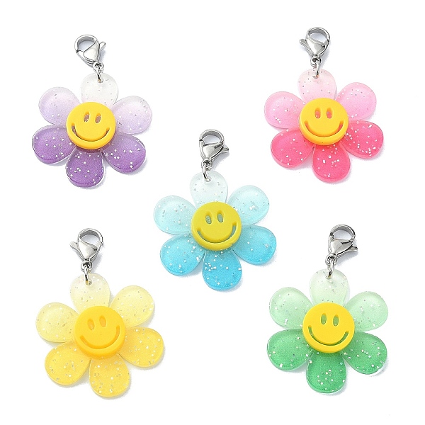 PandaHall Sunflower with Smiling Face Acrylic Pendant Decorations, with 304 Stainless Steel Lobster Claw Clasps, Mixed Color, 42mm Acrylic..., Multicolor
PandaHall Sunflower with Smiling Face Acrylic Pendant Decorations, with 304 Stainless Steel Lobster Claw Clasps, Mixed Color, 42mm Acrylic..., Multicolor