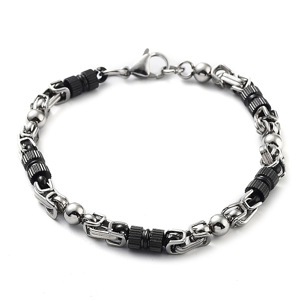 PandaHall 304 Stainless Steel Link Chain Bracelet, Stainless Steel Color & Black, Round, 9-1/8 inch(23.3cm) 304 Stainless Steel Round
PandaHall 304 Stainless Steel Link Chain Bracelet, Stainless Steel Color & Black, Round, 9-1/8 inch(23.3cm) 304 Stainless Steel Round