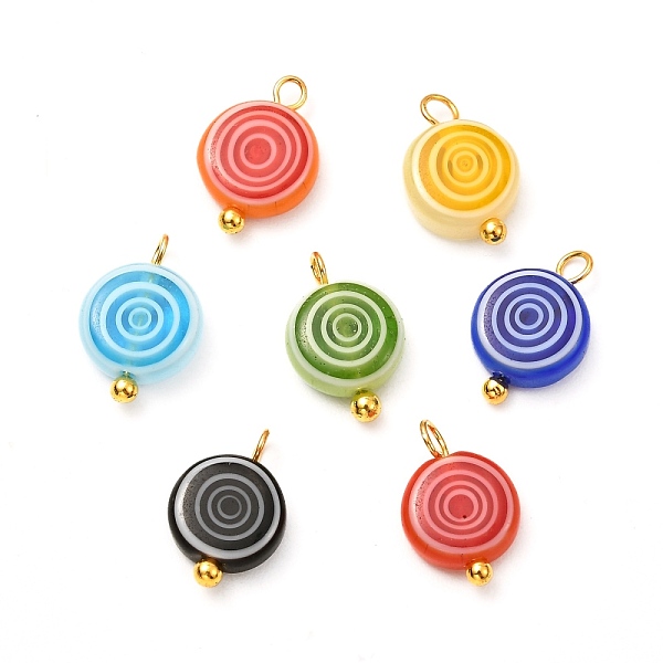 PandaHall Lampwork Pendants, with Handmade Millefiori Glass Charms and Brass Pins, Flat Round with Lollipop Pattern, Mixed Color..., Multicolor
PandaHall Lampwork Pendants, with Handmade Millefiori Glass Charms and Brass Pins, Flat Round with Lollipop Pattern, Mixed Color..., Multicolor