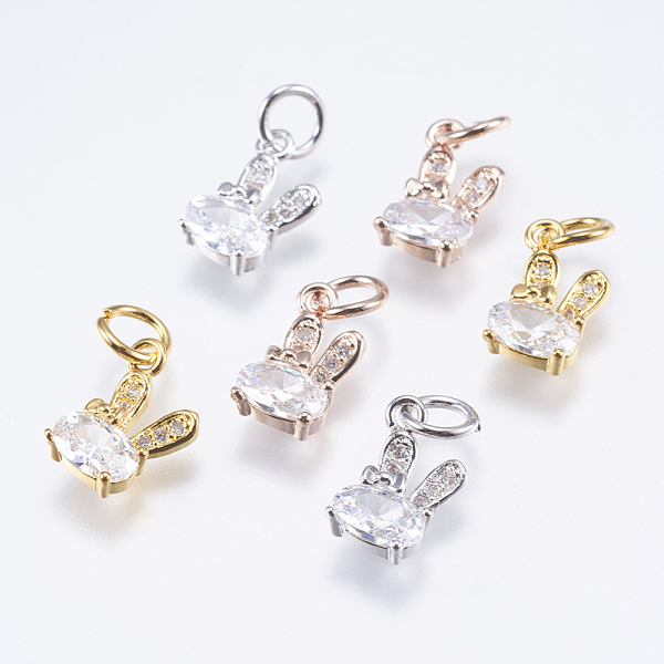 PandaHall Brass Micro Pave Cubic Zirconia Bunny Charms, Cadmium Free & Lead Free, Rabbit, Mixed Color, 12x6x2.5mm, Hole: 3mm Brass+Cubic..., Clear
PandaHall Brass Micro Pave Cubic Zirconia Bunny Charms, Cadmium Free & Lead Free, Rabbit, Mixed Color, 12x6x2.5mm, Hole: 3mm Brass+Cubic..., Clear