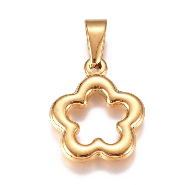PandaHall 304 Stainless Steel Pendants, Flower, Golden, 24.5x20.5x3.5mm, Hole: 10x4.5mm 304 Stainless Steel Flower
PandaHall 304 Stainless Steel Pendants, Flower, Golden, 24.5x20.5x3.5mm, Hole: 10x4.5mm 304 Stainless Steel Flower