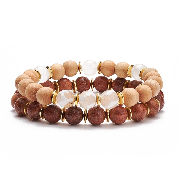 PandaHall 2Pcs 2 Style Mala Bead Bracelets Set, Natural Quartz Crystal & Wood & Synthetic Hematite Dzi Beads Stretch Bracelets for Women...
PandaHall 2Pcs 2 Style Mala Bead Bracelets Set, Natural Quartz Crystal & Wood & Synthetic Hematite Dzi Beads Stretch Bracelets for Women...