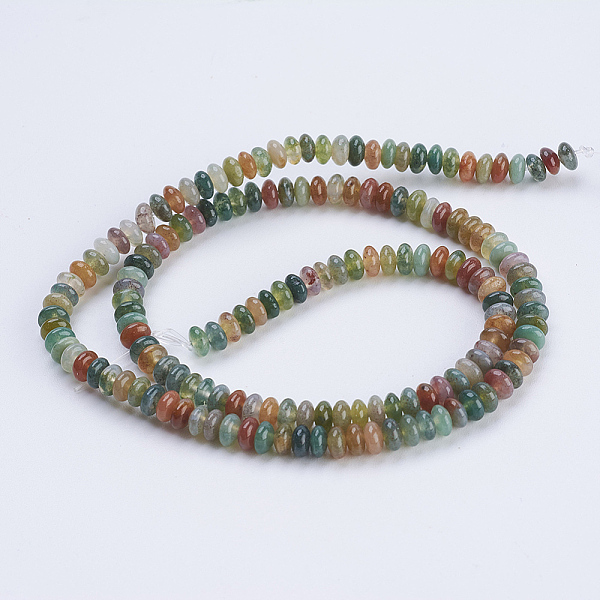 PandaHall Natural Indian Agate Beads Strands, Rondelle, 4.5~5x2~2.5mm, Hole: 0.8mm, about 162~166pcs/strand, 15.1 inch~15.3 inch(38.5~39cm)...
PandaHall Natural Indian Agate Beads Strands, Rondelle, 4.5~5x2~2.5mm, Hole: 0.8mm, about 162~166pcs/strand, 15.1 inch~15.3 inch(38.5~39cm)...