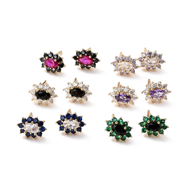 PandaHall Flower Cubic Zirconia Stud Earrings for Her, Cadmium Free & Lead Free, Real 18K Gold Plated, 10x7.5x4.5mm, Pin: 0.8mm Cubic..., Multicolor
PandaHall Flower Cubic Zirconia Stud Earrings for Her, Cadmium Free & Lead Free, Real 18K Gold Plated, 10x7.5x4.5mm, Pin: 0.8mm Cubic..., Multicolor