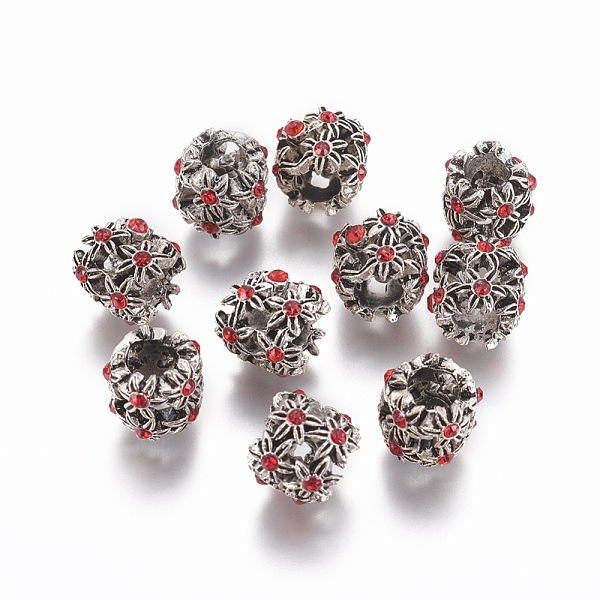 PandaHall Tibetan Style Alloy European Beads, with Rhinestone, Flower, Antique Silver, Hyacinth, 11x10mm, Hole: 5mm Alloy+Rhinestone Flower..., Red
PandaHall Tibetan Style Alloy European Beads, with Rhinestone, Flower, Antique Silver, Hyacinth, 11x10mm, Hole: 5mm Alloy+Rhinestone Flower..., Red