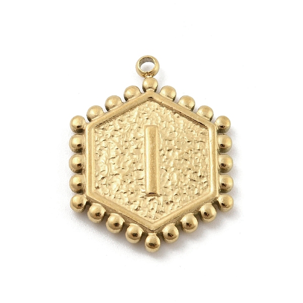 PandaHall 201 Stainless Steel Pendants, Golden, Hexagon with Letter Charm, Letter I, 21x16.5x2mm, Hole: 1.5mm 201 Stainless Steel Letter I
PandaHall 201 Stainless Steel Pendants, Golden, Hexagon with Letter Charm, Letter I, 21x16.5x2mm, Hole: 1.5mm 201 Stainless Steel Letter I