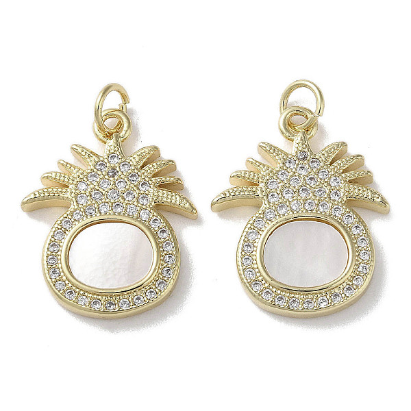 PandaHall Brass Micro Pave Cubic Zirconia Pendants, with Shell, Real 18K Gold Plated, Pineapple, 20.5x16.5x3mm, Hole: 3mm Brass+Cubic..., Clear
PandaHall Brass Micro Pave Cubic Zirconia Pendants, with Shell, Real 18K Gold Plated, Pineapple, 20.5x16.5x3mm, Hole: 3mm Brass+Cubic..., Clear