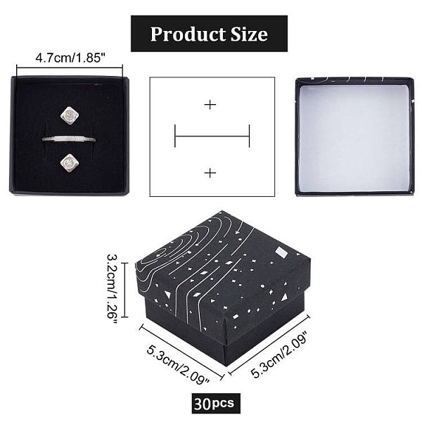 PandaHall 15 Pcs Silver Stamping Cardboard Jewelry Boxes, 5.3x5.3x3.2cm Black Gift Box Square with Galaxy Pattern Boxe Cardboard Packaging...
PandaHall 15 Pcs Silver Stamping Cardboard Jewelry Boxes, 5.3x5.3x3.2cm Black Gift Box Square with Galaxy Pattern Boxe Cardboard Packaging...