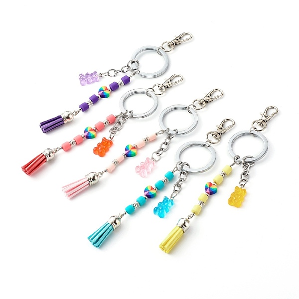 PandaHall Polymer Clay Heishi Beaded Keychain, with Suede Cord Tassel and Resin Bear Pendants, 304 Stainless Steel Findings and Iron Ring..., Multicolor
PandaHall Polymer Clay Heishi Beaded Keychain, with Suede Cord Tassel and Resin Bear Pendants, 304 Stainless Steel Findings and Iron Ring..., Multicolor