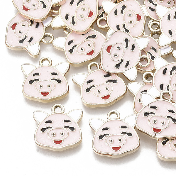 PandaHall Alloy Enamel Pendants, Light Gold, Piggy Head Charms, Pink, 15.5x15x2mm, Hole: 2mm Alloy+Enamel Pig Pink
PandaHall Alloy Enamel Pendants, Light Gold, Piggy Head Charms, Pink, 15.5x15x2mm, Hole: 2mm Alloy+Enamel Pig Pink