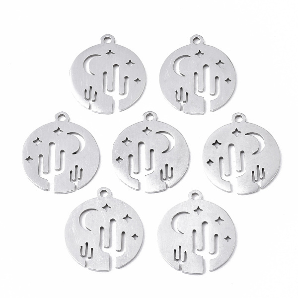PandaHall 201 Stainless Steel Pendants, Laser Cut, Flat Round with Cactus & Moon & Star, Stainless Steel Color, 17x15x1mm, Hole: 1.4mm 201...
PandaHall 201 Stainless Steel Pendants, Laser Cut, Flat Round with Cactus & Moon & Star, Stainless Steel Color, 17x15x1mm, Hole: 1.4mm 201...