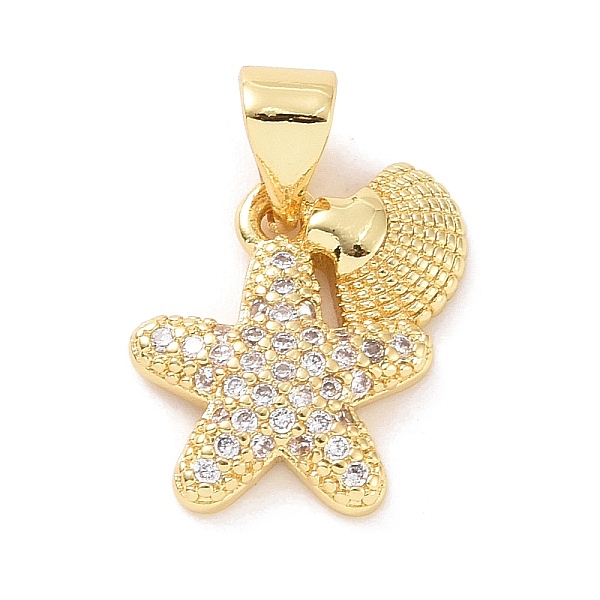 PandaHall Brass Micro Pave Cubic Zirconia Charms, Starfish with Shell Shape Charm, Real 18K Gold Plated, Clear, 13.5x13x2.5mm, Hole: 3x4mm...
PandaHall Brass Micro Pave Cubic Zirconia Charms, Starfish with Shell Shape Charm, Real 18K Gold Plated, Clear, 13.5x13x2.5mm, Hole: 3x4mm...