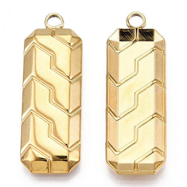 PandaHall Ion Plating(IP) 304 Stainless Steel Pendants, Rectangle Charm, Real 18K Gold Plated, 35x12.5x3mm, Hole: 2.5mm 304 Stainless Steel...
PandaHall Ion Plating(IP) 304 Stainless Steel Pendants, Rectangle Charm, Real 18K Gold Plated, 35x12.5x3mm, Hole: 2.5mm 304 Stainless Steel...