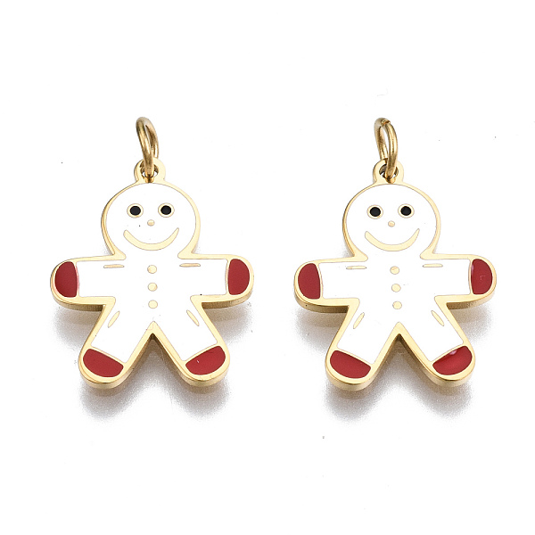 PandaHall 316 Surgical Stainless Steel Enamel Pendants, with Jump Rings, Christmas Style Gingerbread man, White, Real 14K Gold Plated...
PandaHall 316 Surgical Stainless Steel Enamel Pendants, with Jump Rings, Christmas Style Gingerbread man, White, Real 14K Gold Plated...