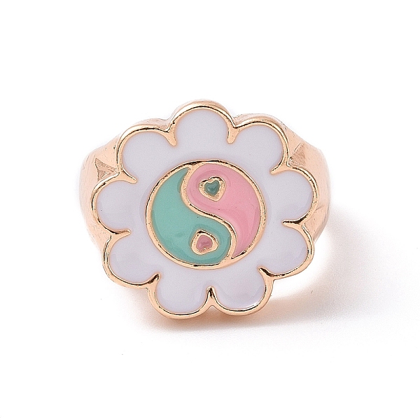 PandaHall Enamel Flower with Yin Yang Finger Rings, Light Gold Alloy Signet Ring for Women, White, US Size 7 3/4(17.9mm) Alloy White
PandaHall Enamel Flower with Yin Yang Finger Rings, Light Gold Alloy Signet Ring for Women, White, US Size 7 3/4(17.9mm) Alloy White