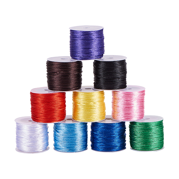 PandaHall 10 Color 1.5mm Rattail Satin Nylon Trim Silk Cord for Friendship Bracelet Braided Necklace, Chinese Knot, Macramé, Trim, Jewelry..., Multicolor
PandaHall 10 Color 1.5mm Rattail Satin Nylon Trim Silk Cord for Friendship Bracelet Braided Necklace, Chinese Knot, Macramé, Trim, Jewelry..., Multicolor