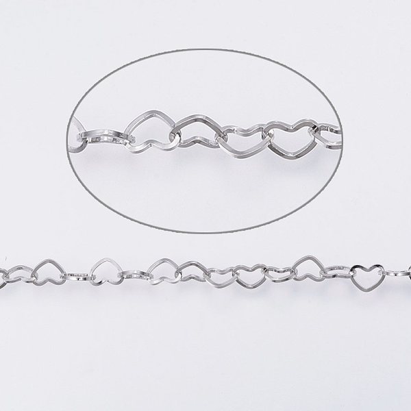 PandaHall 304 Stainless Steel Link Chains, Soldered, Heart, Stainless Steel Color, 3.6x5x0.6mm, about 32.8 Feet(10m)/card 304 Stainless...
PandaHall 304 Stainless Steel Link Chains, Soldered, Heart, Stainless Steel Color, 3.6x5x0.6mm, about 32.8 Feet(10m)/card 304 Stainless...