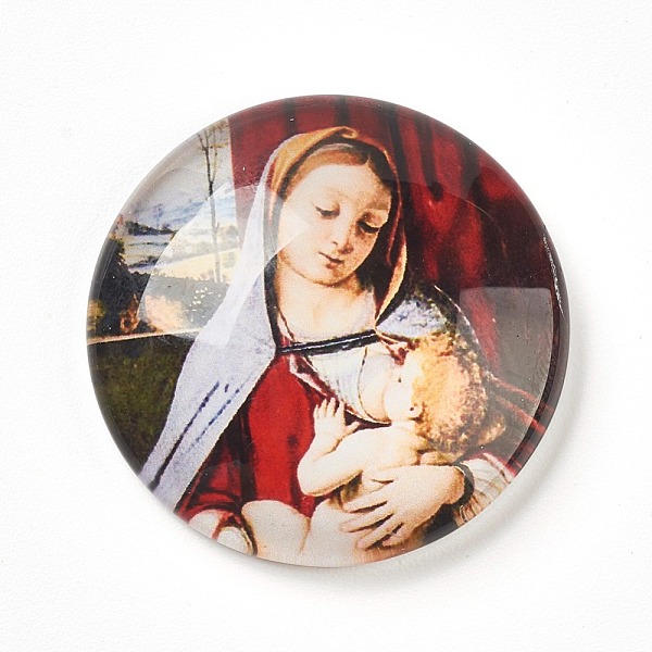 PandaHall Glass Cabochons, Half Round/Dome with Virgin and Child, Colorful, 25x6~6.5mm Glass Human
PandaHall Glass Cabochons, Half Round/Dome with Virgin and Child, Colorful, 25x6~6.5mm Glass Human