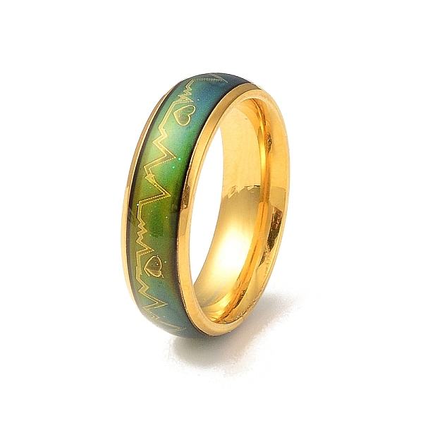 PandaHall Heart Beat Mood Ring, Temperature Change Color Emotion Feeling 201 Stainless Steel Plain Band Ring for Women, Golden, Inner...
PandaHall Heart Beat Mood Ring, Temperature Change Color Emotion Feeling 201 Stainless Steel Plain Band Ring for Women, Golden, Inner...