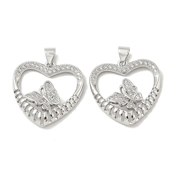 PandaHall Rack Plating Brass Micro Pave Cubic Zirconia Pendants, Long-Lasting Plated, Lead Free & Cadmium Free, Heart with Butterfly Charm..., Clear
PandaHall Rack Plating Brass Micro Pave Cubic Zirconia Pendants, Long-Lasting Plated, Lead Free & Cadmium Free, Heart with Butterfly Charm..., Clear