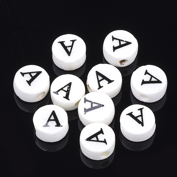 PandaHall Handmade Porcelain Beads, Horizontal Hole, Flat Round with Letter, White, Letter.A, 8~8.5x4.5mm, Hole: 2mm Porcelain Letter A...
PandaHall Handmade Porcelain Beads, Horizontal Hole, Flat Round with Letter, White, Letter.A, 8~8.5x4.5mm, Hole: 2mm Porcelain Letter A...