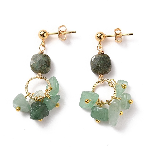 PandaHall Natural Green Grass Agate & Aventurine Dangle Stud Earrings, with Golden Plated 304 Stainless Steel Stud Earring, Brass Linking...
PandaHall Natural Green Grass Agate & Aventurine Dangle Stud Earrings, with Golden Plated 304 Stainless Steel Stud Earring, Brass Linking...