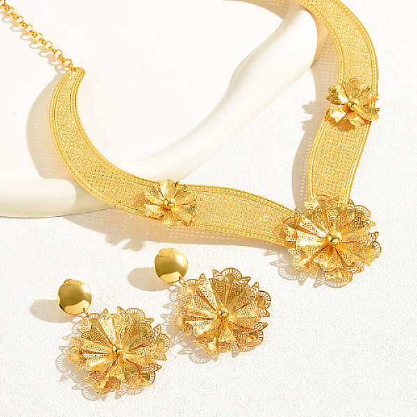 PandaHall Flower Iron Wedding Jewelry Sets for Women, Dangle Stud Earrings & Torques Necklaces, Real 18K Gold Plated, 17-3/4 inch(45cm)...
PandaHall Flower Iron Wedding Jewelry Sets for Women, Dangle Stud Earrings & Torques Necklaces, Real 18K Gold Plated, 17-3/4 inch(45cm)...