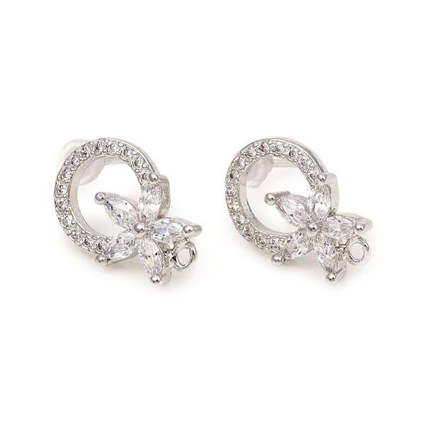 PandaHall Brass Stud Earring Findings, with Loops, Clear Cubic Zirconia and Ear Nuts, Ring with Flower, Platinum, 14.5x10.5mm, Hole: 1mm...
PandaHall Brass Stud Earring Findings, with Loops, Clear Cubic Zirconia and Ear Nuts, Ring with Flower, Platinum, 14.5x10.5mm, Hole: 1mm...