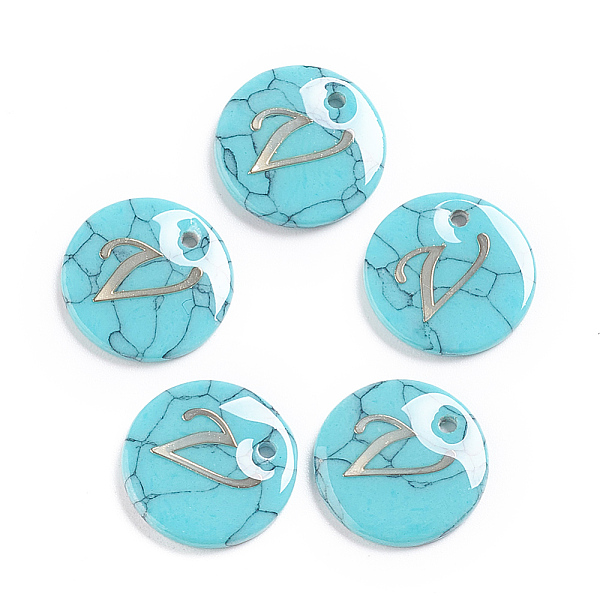 PandaHall Synthetic Turquoise Charms, with Plastic Letter, Flat Round, Letter.V, 15x2mm, Hole: 1.5mm Synthetic Turquoise Letter V
PandaHall Synthetic Turquoise Charms, with Plastic Letter, Flat Round, Letter.V, 15x2mm, Hole: 1.5mm Synthetic Turquoise Letter V