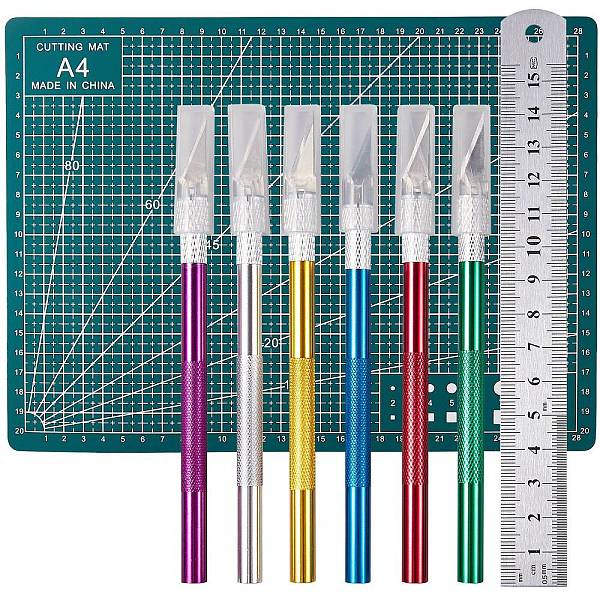 PandaHall Carving Craft Creation Knife Sets, including Manganese Steel Craft Knife Kit, with 5 Pcs Blades, PVC Cutting Mat Pad and..., Multicolor
PandaHall Carving Craft Creation Knife Sets, including Manganese Steel Craft Knife Kit, with 5 Pcs Blades, PVC Cutting Mat Pad and..., Multicolor