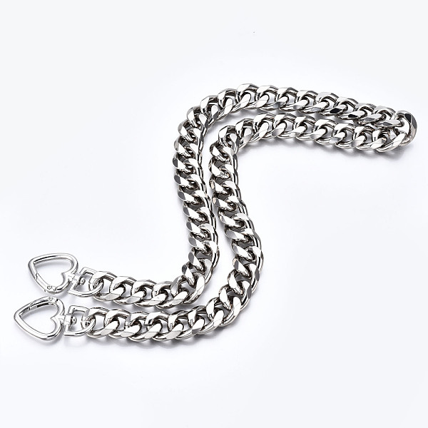 PandaHall Bag Chains Straps, Aluminum Curb Link Chains, with Alloy Love Type Swivel Clasps, for Bag Replacement Accessories, Platinum...
PandaHall Bag Chains Straps, Aluminum Curb Link Chains, with Alloy Love Type Swivel Clasps, for Bag Replacement Accessories, Platinum...
