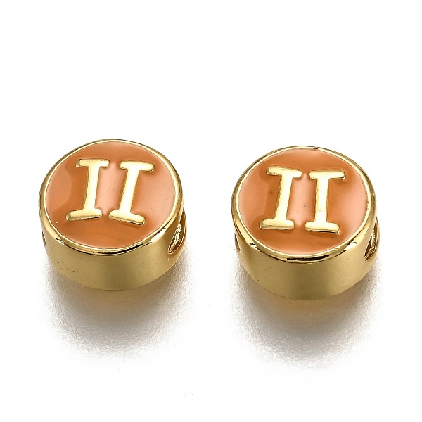 PandaHall Brass Beads, with Enamel, Flat Round with Constellation, Real 18K Gold Plated, Orange, Gemini, 10x5mm, Hole: 4.5x2.5mm...
PandaHall Brass Beads, with Enamel, Flat Round with Constellation, Real 18K Gold Plated, Orange, Gemini, 10x5mm, Hole: 4.5x2.5mm...