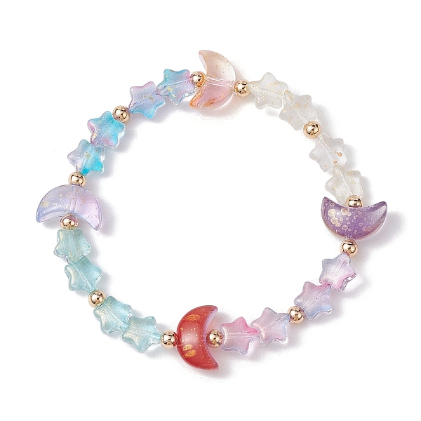 PandaHall Moon and Star Glass Beaded Stretch Bracelet, Colorful, Inner Diameter: 2-1/8 inch(5.5cm) Glass Moon
PandaHall Moon and Star Glass Beaded Stretch Bracelet, Colorful, Inner Diameter: 2-1/8 inch(5.5cm) Glass Moon