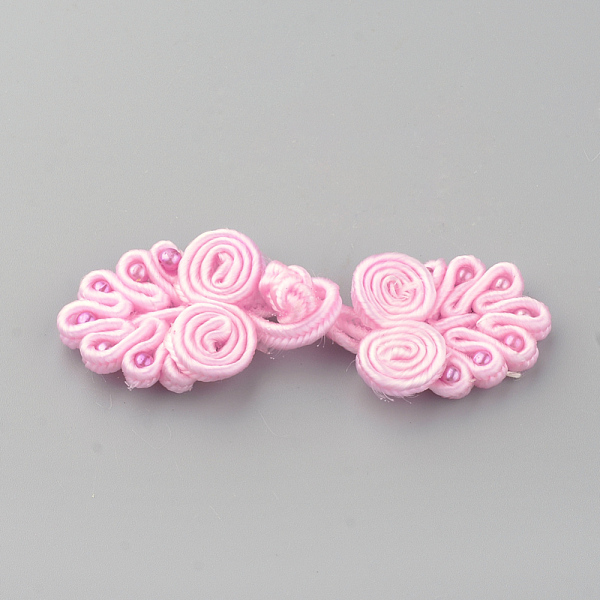 PandaHall Handmade Chinese Frogs Knots Buttons Sets, Polyester Button, Flower, Pearl Pink, 64~72x21~24x4~5mm Polyester Flower Pink
PandaHall Handmade Chinese Frogs Knots Buttons Sets, Polyester Button, Flower, Pearl Pink, 64~72x21~24x4~5mm Polyester Flower Pink