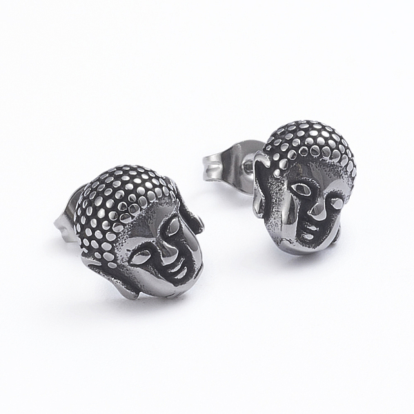 PandaHall Retro 304 Stainless Steel Stud Earrings, with Ear Nuts, Buddha Head, Antique Silver, 11x9.5mm, Pin: 0.7mm 304 Stainless Steel...
PandaHall Retro 304 Stainless Steel Stud Earrings, with Ear Nuts, Buddha Head, Antique Silver, 11x9.5mm, Pin: 0.7mm 304 Stainless Steel...